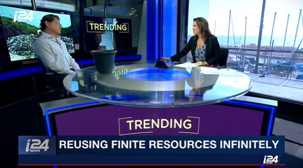 Tato Bigio at i24 talking about resuing finite resources infinitely.