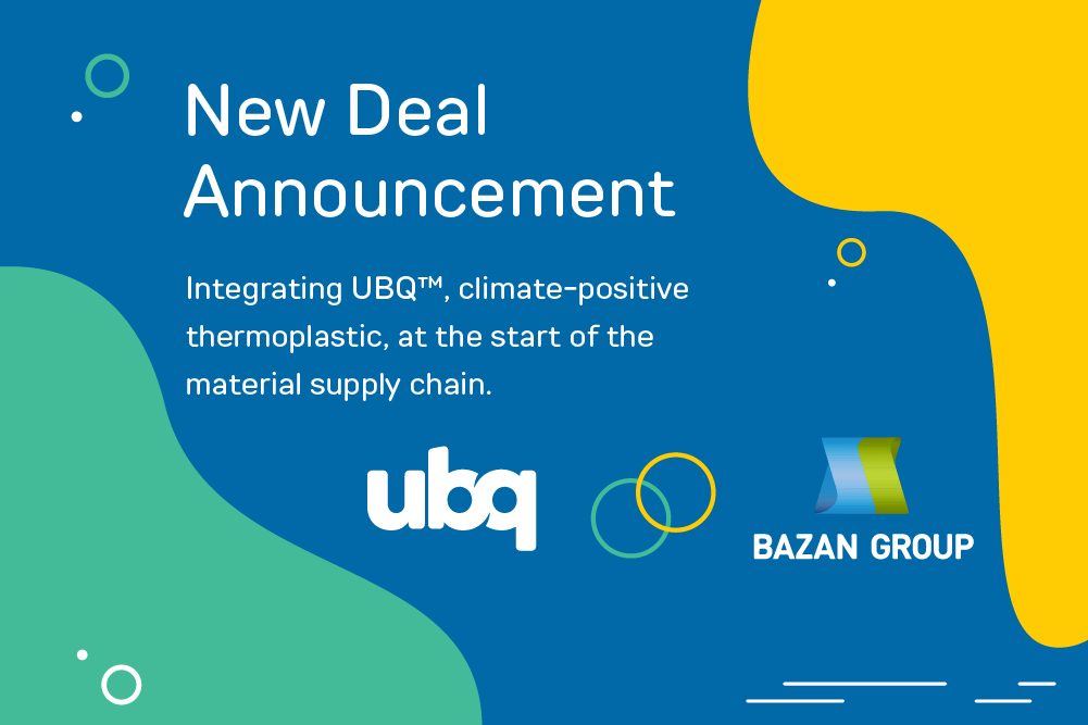 UBQ and BAZAN GROUP partnership announcement.