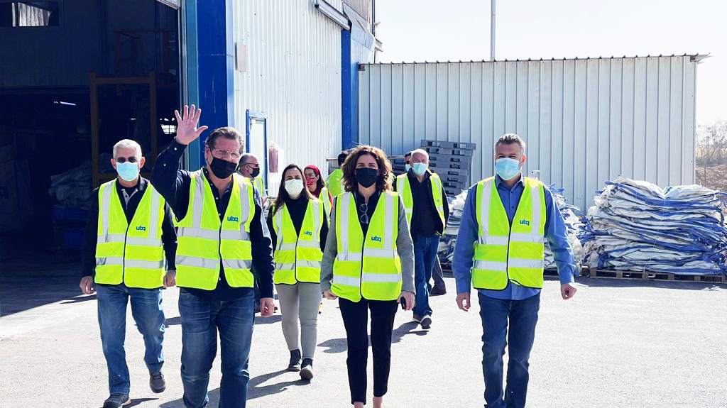 Israel’s Minister of Environmental Protection Visits UBQ Materials in Kibbutz Tze'elim.