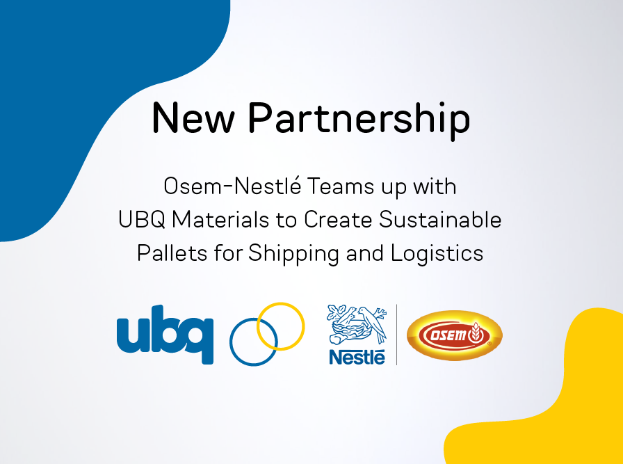Osem-Nestlé Teams Up with UBQ Materials to Create Sustainable Pallets for Shipping and Logistic.
