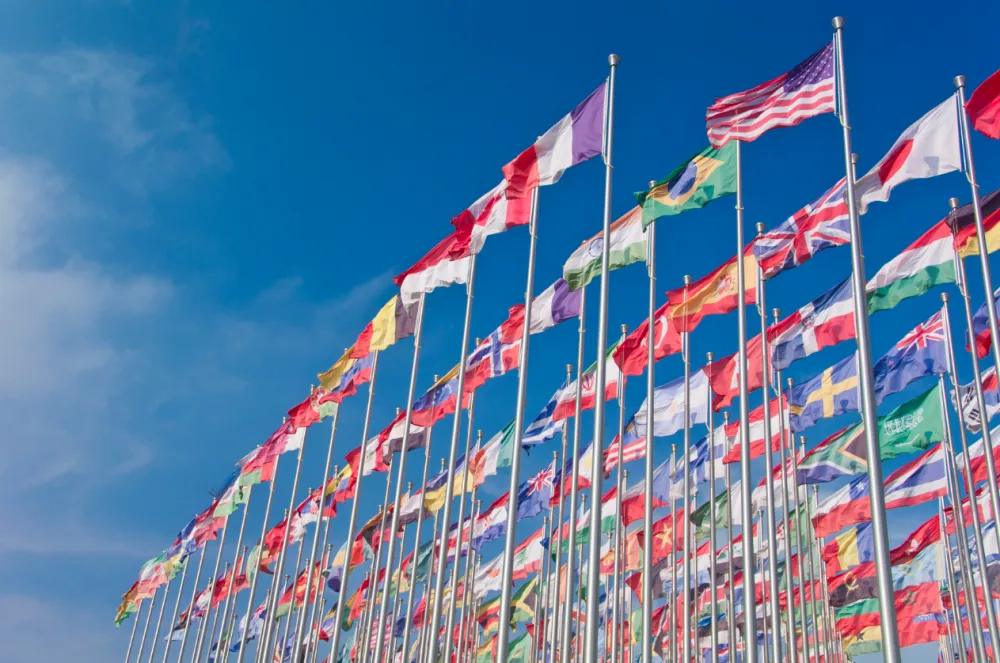 COP27 country flags.