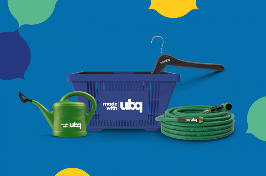 Hose, water container, shopping basket and hanger made using UBQ additives.