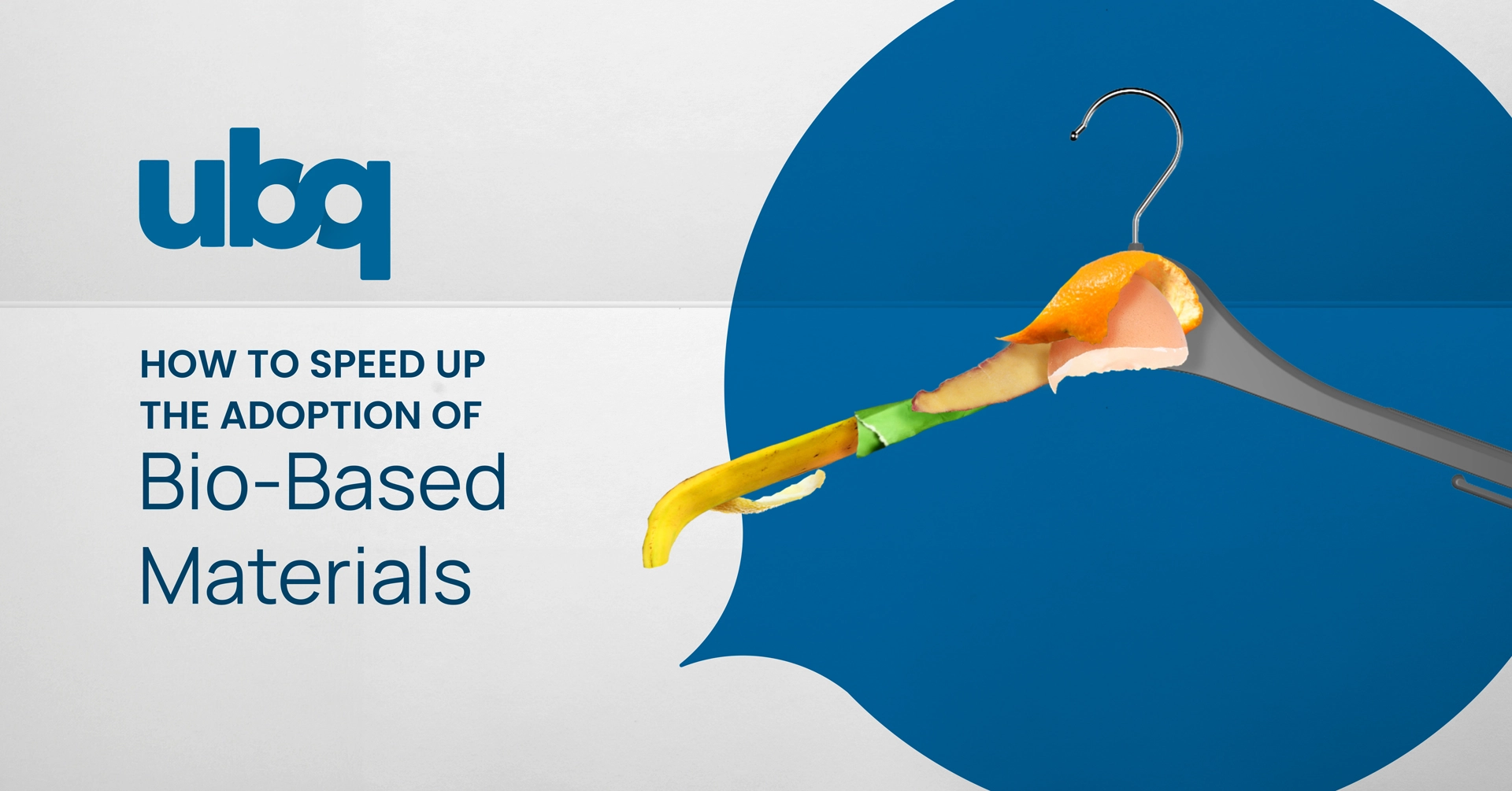 A graphic image of a coat hanger made from household biological waste representing the adoption of bio-based materials